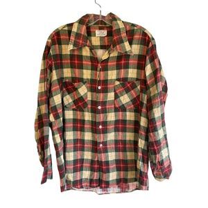 Vintage 70s DONLIN Soft Chamois Cotton Flannel Shirt Men's Large